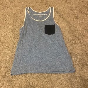 MOSSIMO SUPPLY CO blue tank with a pocket